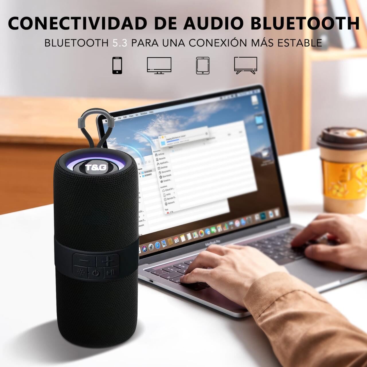 Altavoz Bluetooth con Luz RGB – Sonido Potente en Cualquier Lugar